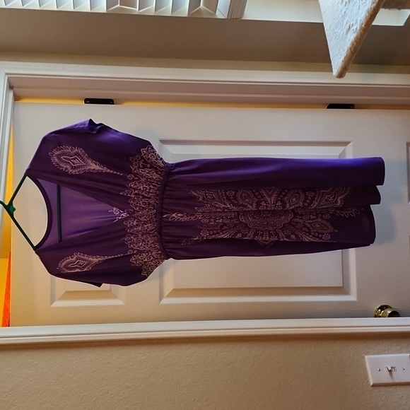 Elegant Purple Mini Dress - Picture 2 of 2